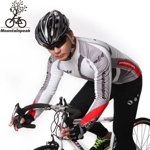 Mountainpeak Cycling Suit Men Long Sleeve Thin Fleece Cycling Clothing Winter Warm Riding Suit Winter Cycling Set