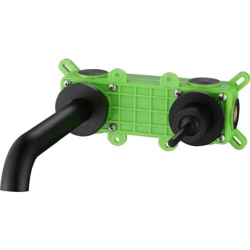 Matte Black All brass bathroom sink faucet single handle cold and hot water mixer tap with box Convenient maintenance