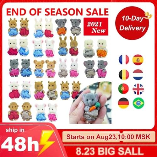 Simulation Dollhouse Figures Forest Animal Baby Toys Koala Family Dolls Collectible Girl Toy 4.5CM 2PCS Furniture Doll Xmas Gift