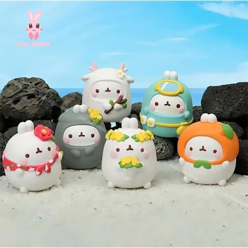 Molang Jeju Rabbit Blind Box Toys Korea Figures Action Surprise Box Guess Blind Bag Toys for Girls Kawaii Model Birthday Gift