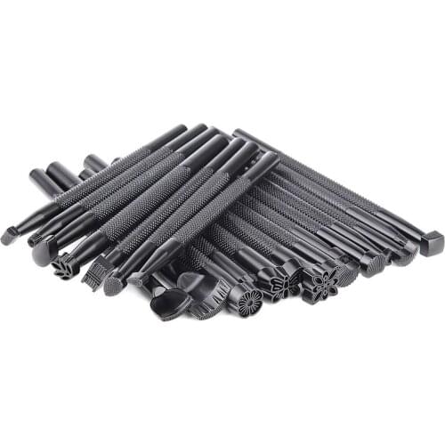 KAOBUY 20Pcs Leather Stamp Tool Kit Punch Tool Patterns Stamps Tools Carving Patterns Handmade Leather Stamp Tools