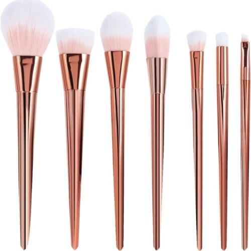 7Pcs Rose Gold Makeup Brushes Set Powder Foundation Eye Shadow Blush Eyebrow Cosmetics Beauty Make Up Brush Tool Kits