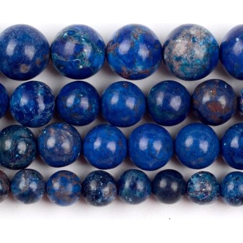Wholesale Natural Stone Royal Blue Lmperial Beads Round Loose Spacer Beads For Jewelry Making 6/8/10mm DIY Bracelet Necklace