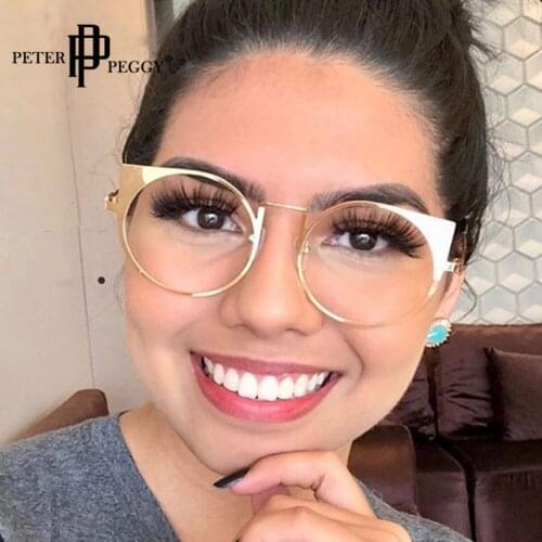 Cat Eye Round Ultralight Glasses Frames Men Women Optical Myopia EyeGlasses Transparent Lens Glasses Fashion Eyewear Frame