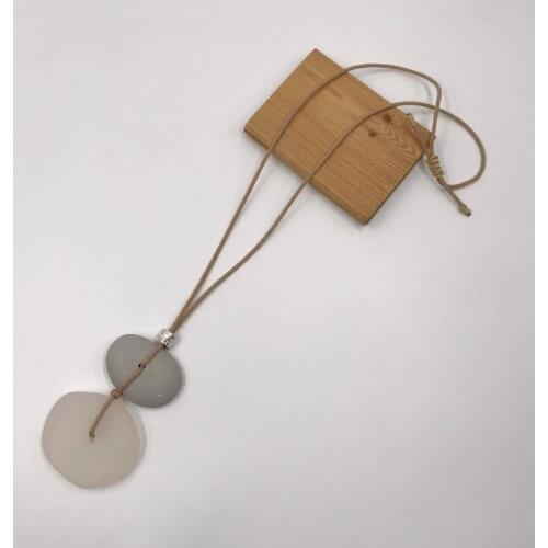 Kara&Kale Boho Fashion Jewelry Sweater Chain Long Necklace Pendants Suede Cord Resin Stone Beads Necklace Women Accessories