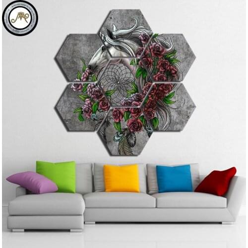 Unicorn Dreamcatcher by Posters Wall Painting Art Home Decor Modern 7 Panels Rose Horse HD Print Painting Modular Picture Canvas
