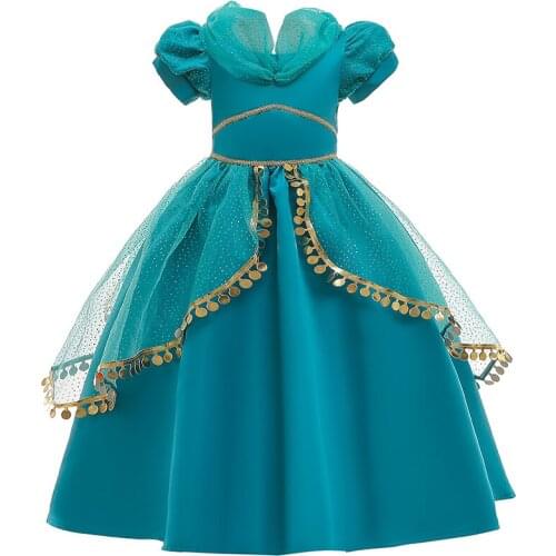 3-10Yrs New Girls Party Princess Dresses Childrens wear girls Aladdin lamp Jasmine princess dress for girl