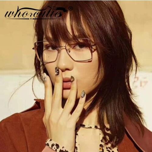 Polygon Clear Glasses Women Men 2020 Optical Lens Metal Frame Anti Blue Light Blocking Fashion Design Eyeglass Female S146