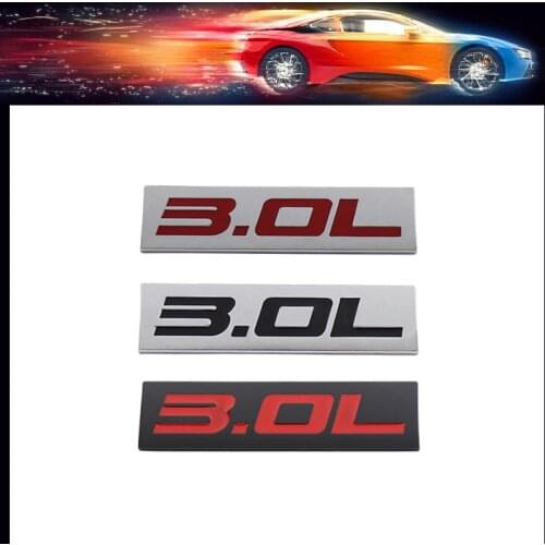 Premium 3.0L 3.0 L car Engine Hood Fender trunk Tail Rear Bonnet Nameplate Decal Emblem Badge Sticker for Universal