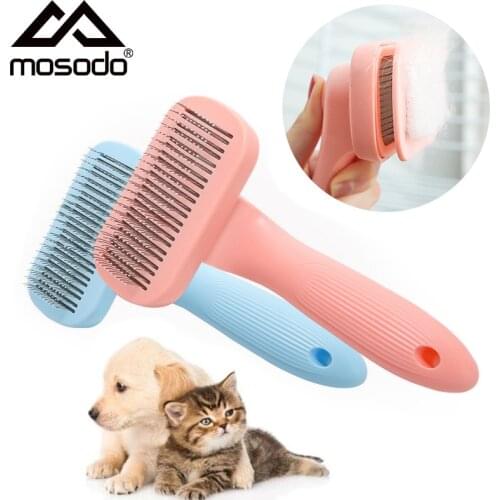 Dog Brush Comb For Cat Furminators Stainless Steel Press Hair Removal Rake To Remove Pet Hairs Dogs Accessories