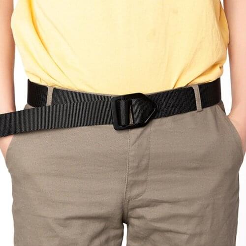 Women Men Canvas Nylon Belt Black White Metal Smooth Buckle Waistband Fashion Solid color Pants Waist Strap pasek damski 120cm