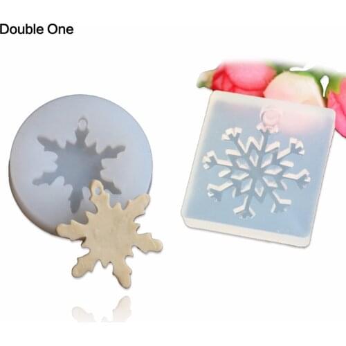 2pcs/set Christmas Snow Silicone Mold Crystal Necklace Pendant Jewelry Making Mould DIY Hand Craft Resin Tool