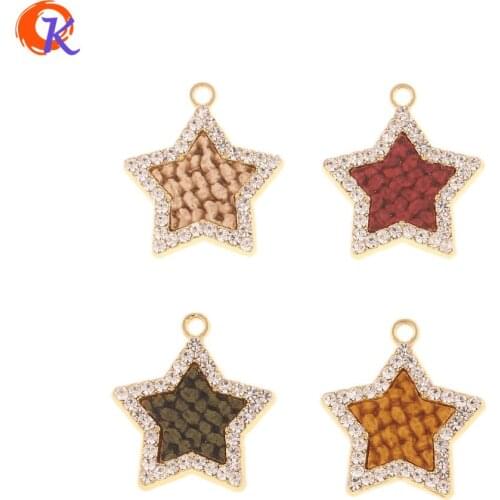 Cordial Design 50Pcs 20*22MM Jewelry Accessories/Hand Made/Rhinestone Charms/Star Shape/Fabric Effect/DIY Part/Earring Findings