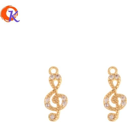 Cordial Design 50Pcs 9*13MM Jewelry Accessories/Pendant/Hand Made/Genuine Gold Plating/Earring Findings/DIY Making/CZ Charms