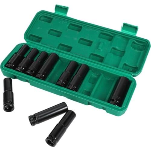 Hexagon Extended Socket Wrench Drive Deep Impact Sleeve Set Heavy Metric Garage Tool for Wrench Hex Wrench Drill Bit