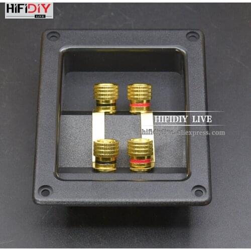 HIFIDIY LIVE Wire Cable Connector / Acoustic Components Speakers Terminal Box Shell 4 copper Binding Post (Install Hole 94x74mm)