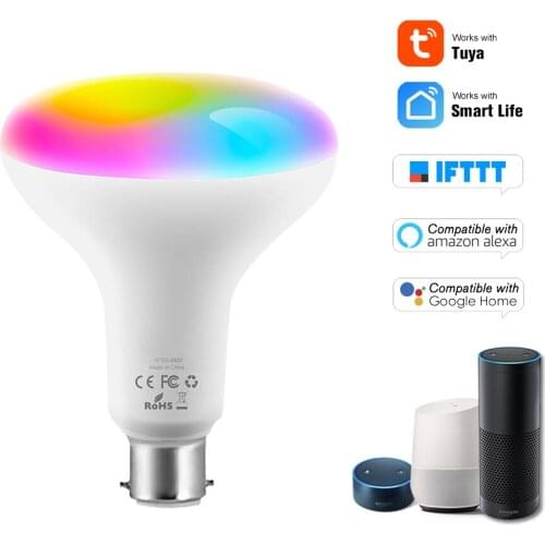 B22 E26 E27 Tuya Wifi Smart LED Bulb 11W Intellegent Lighting Dimmable RGB+W LED Lamp App Control For Alexa Google Assistant