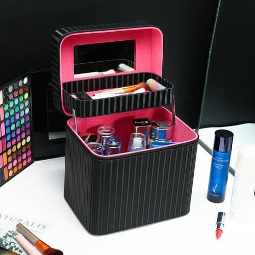 Large Capacity Professional womens cosmetic bag Fashion Multilayer Makeup Organizer Portable Travel Toiletry Storage Box