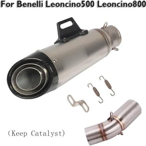 Motorcycle Exhaust Pipe Muffler Modified Escape Link Tube Connection Middle Pipe for Benelli Leoncino 500 Leoncino 800