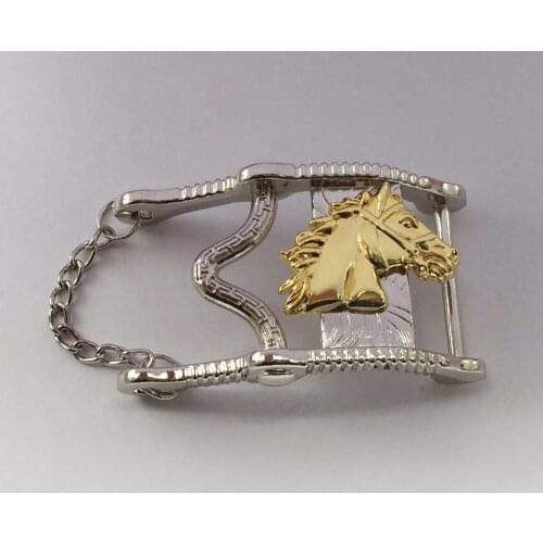 High Quality Western Cowboy Belt Buckle With Gold House suitable for 4cm wideth belt with continous stock