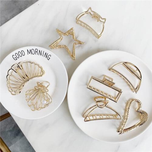Fashion Hair Clips for Women Claw Clip Simple Metal Geometric Hair Clips for Girls Hairclip Hair Claw Hair Clip Hair Accessories