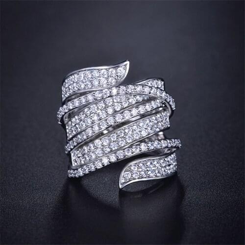YaYI Jewelry Fashion Princess Cut Prong Setting White AAA Cubic Zirconia Silver Color Engagement Wedding Party Leaves Gift Rings