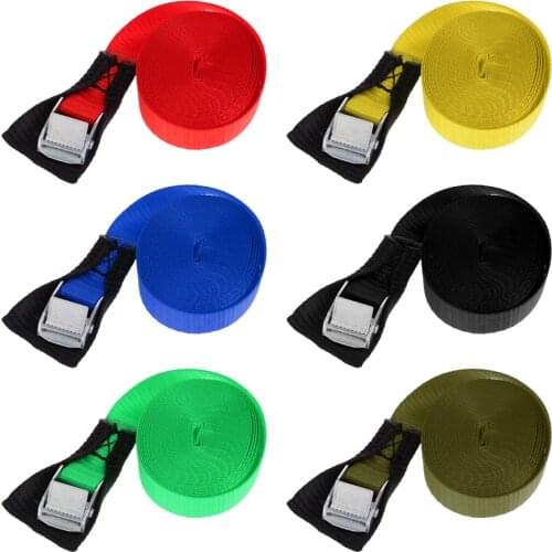 1 inch Wide 5 Meters / 3 Meters Kayak Tie Down Strap Pack Lash Belt Metal Buckle Fabric Protector Luggage Cargo Lash Belt