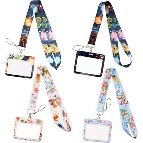 1pcs ZF3031 Cartoon Prince And Fox Lanyard Card ID Holder Car KeyChain ID Card Pass Gym Phone Badge Key Ring Holder Jewelry