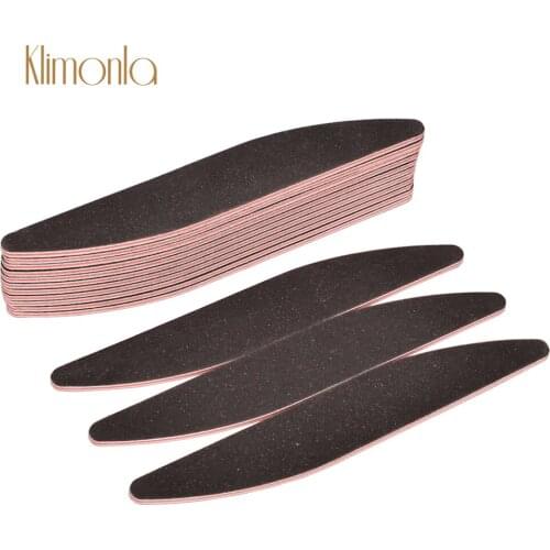 10Pcs/Lot Double Side Nail File 100/180 Grit Sanding Sandpaper Willow Leaves Shape Buffer Block Nail Care Pedicure Suppliers