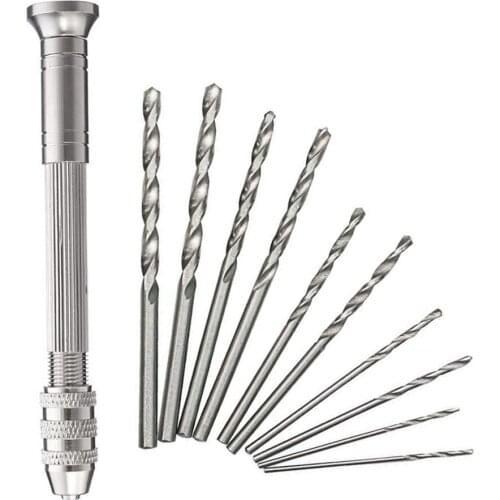 10PCS Spiral Hand Drill Drilling Chuck Twist Drill Bit Repair Hand Tool Woodworking Manual Drilling Hole Rotary Tools Set