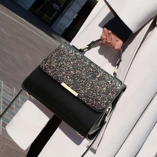 100% Genuine Leather Handbags 2021 New Fashion Texture Crossbody Portable One-shoulder Crossbody Sequin Bag Purses and Handbags
