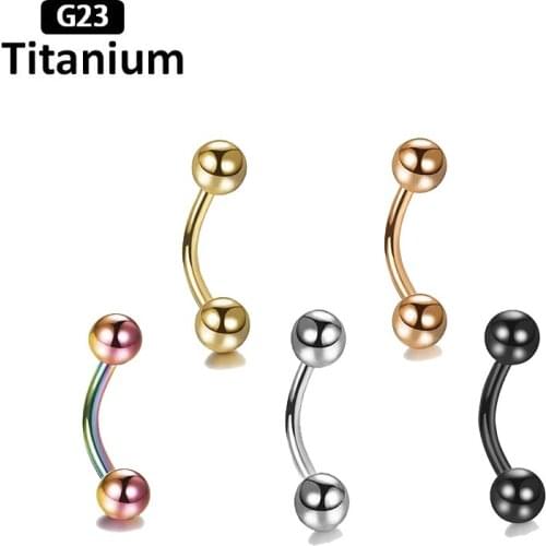 1PS G23Titanium classic double ball banana Labreteyebrow nail tongue stud series universal fashion jewelry body piercing jewelry
