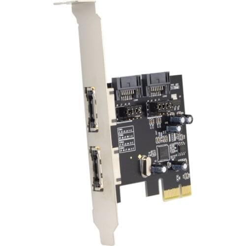 1X 4X 8X 16X PCI-E Cards PCI Express to SATA 3.0 4-Port ESATA SATA III 6Gbps Expansion Adapter Boards Add On Cards