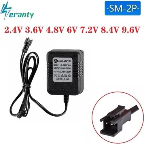 20pcs/sets ( SM Plug )2.4V 3.6V 4.8V 6.0V 7.2V 8.4V 9.6V 250MAH Charger For NiCd NiMH Battery Pack For rc toys Car Gun battery