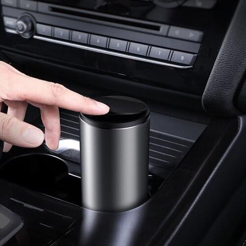 500ml Alloy Car Trash Can Auto Organizer Storage Bag Car Garbage Bin Ashtray Dust Case Holder Auto Accessories Mini Trash Can