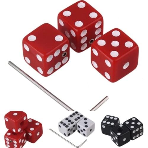 White Plastic Dice Guitar Volume Control Knobs with Wrenches Set of 3