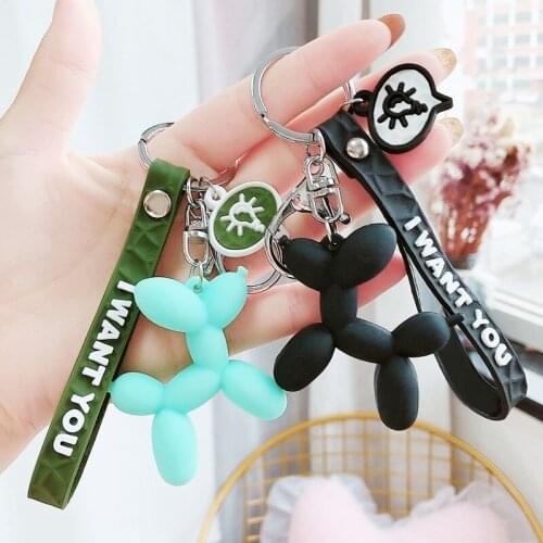 CDCOTN Fashion Keychain Stereo Cute Balloon Dog Keychain for Women Girls Men Key Ring Cartoon Animal Car key Bag Pendant Trinket