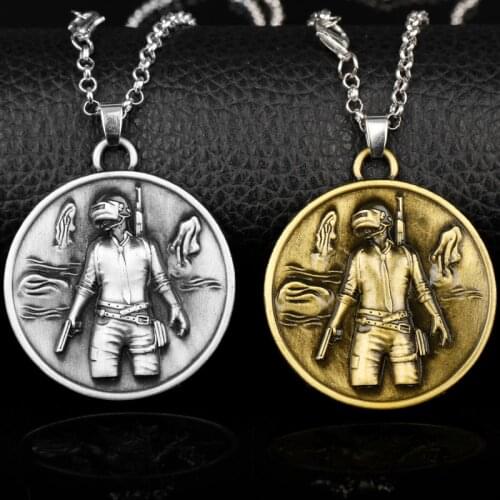 Dongsheng Game Jewelry PUBG Necklace Playerunknowns Battlegrounos Metal Round Steam punk Alloy Pendant Choker -30