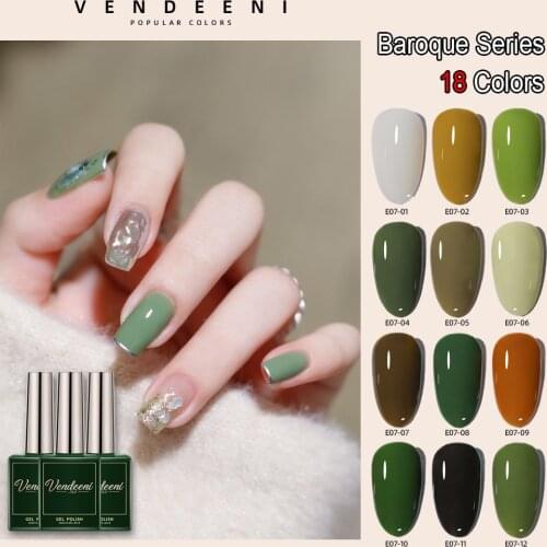Vendeeni 18 Colors Baroque Series Gel Nail Polish Summer Green UV Soak Off Gel Varnish For Manicure Nail Art Gel Lacquer 15ml