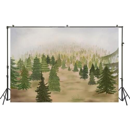 HUAYI Photography Backdrop Christmas Trees Watercolor Painted Photo Background Newborns Baby Child Photoshoot BackdropsW-3646