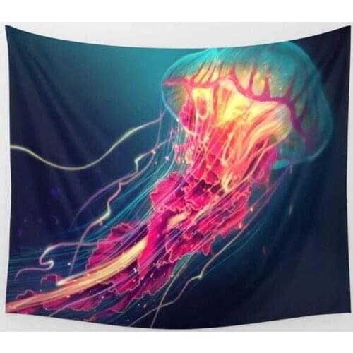 2021 New Printed Giant Jellyfish Tapestry Printed Wall Hanging Tapestry Polyester Tapestry