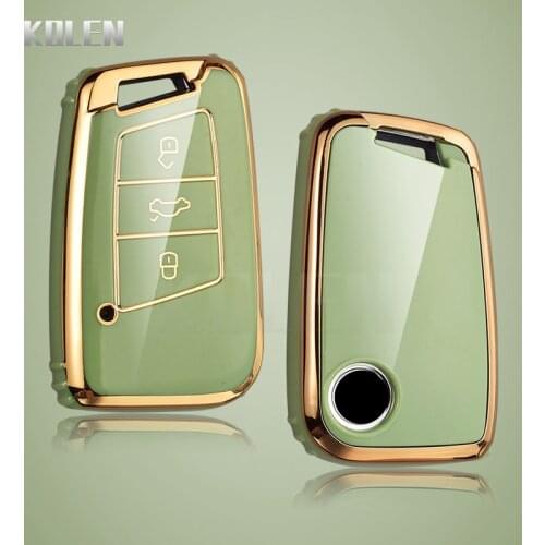 New TPU Car Key Case Cover For VW Volkseagen Passat B8 Magotan Golf Tiguan For Skoda Superb A7 Kodiaq Karoq For Seat Shell Fob