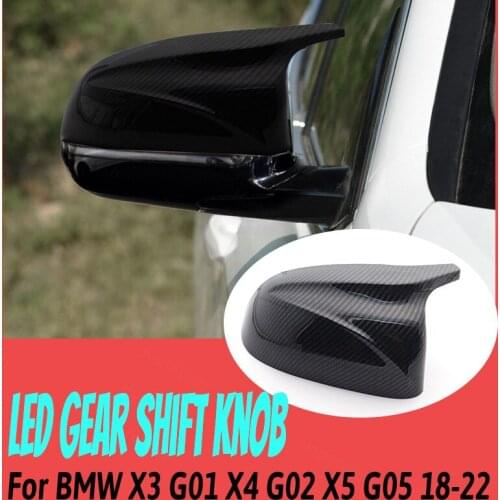 ONE PAIR Rearview Mirror Cover for BMW X3 G01 X4 G02 X5 G05 2018 2019 2020 2021 2022 ABS Mirror Caps Replace The Original