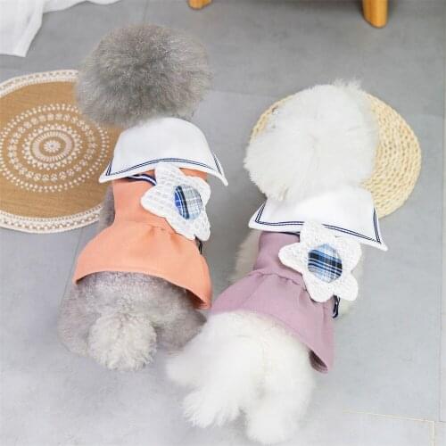 Girl Dog Cat Dress Sweater Strap Flower Design Pet Hoodie Autumn/Winter Clothing Apparel For Dogs Cats 5 Sizes