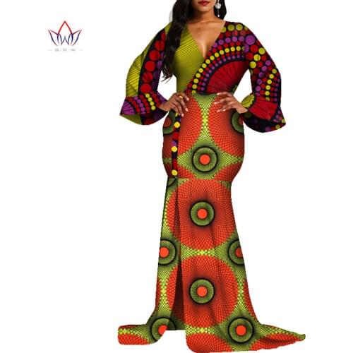 Long Sleeve Dresses for Women Party Wedding Casual Date Dashiki African Women Dresses 2019 African Dresses for Women WY4969
