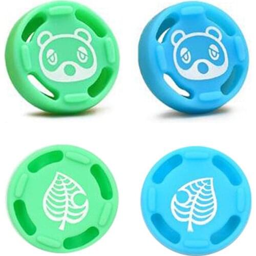 Animal Crossing Bear Leaf Nintend Silicone Thumb Stick Grip Cap Joystick Cover For Nintendo Switch Lite Joy-con Controller Case