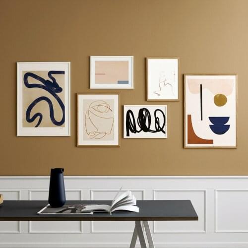 Modern Abstract Line Geometric Color block Wall Art Canvas Painting Nordic Posters And Print Wall Pictures For Living Room Decor