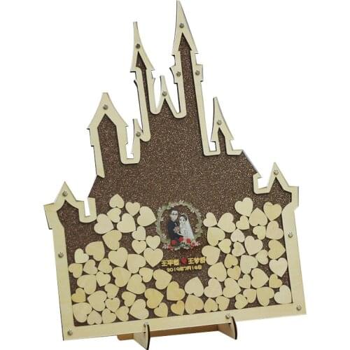 Wedding visitor book, wooden photo frame, top frame sign book wooden heart shape, rustic wedding decoration and wedding gifts