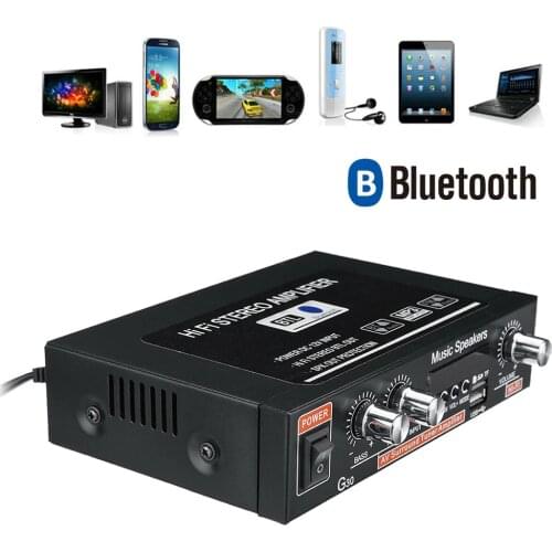 Universal G30 HIFI Bluetooth Car Audio Power Amplifier FM Radio Player Support SD / USB / DVD / MP3 with Remote Controller