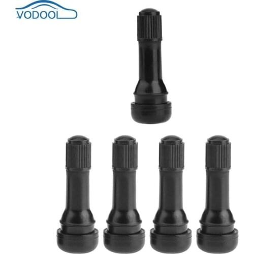 VODOOL 1pc/ 4pcs Black TR438 Snap-in Rubber Tubeless Tire Car Wheel Tyre Valves with Dust Caps Car Accessories